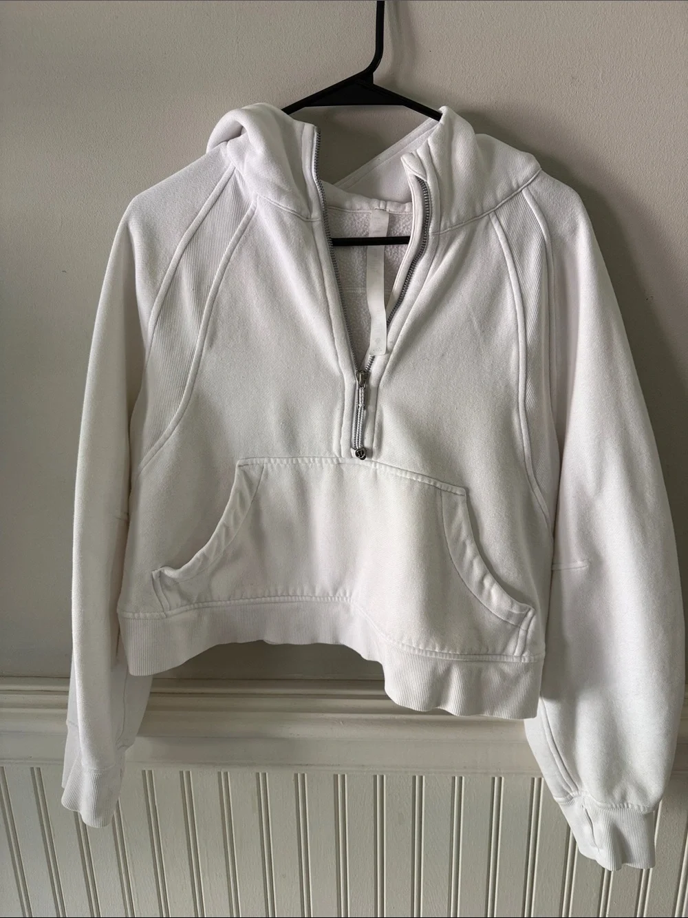 lululemon athletica Scuba White Cropped Half-Zip Hoodie